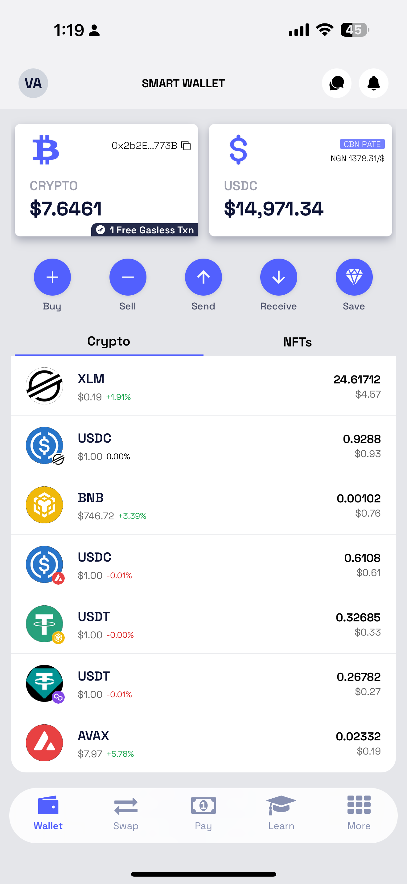 Home dashboard
