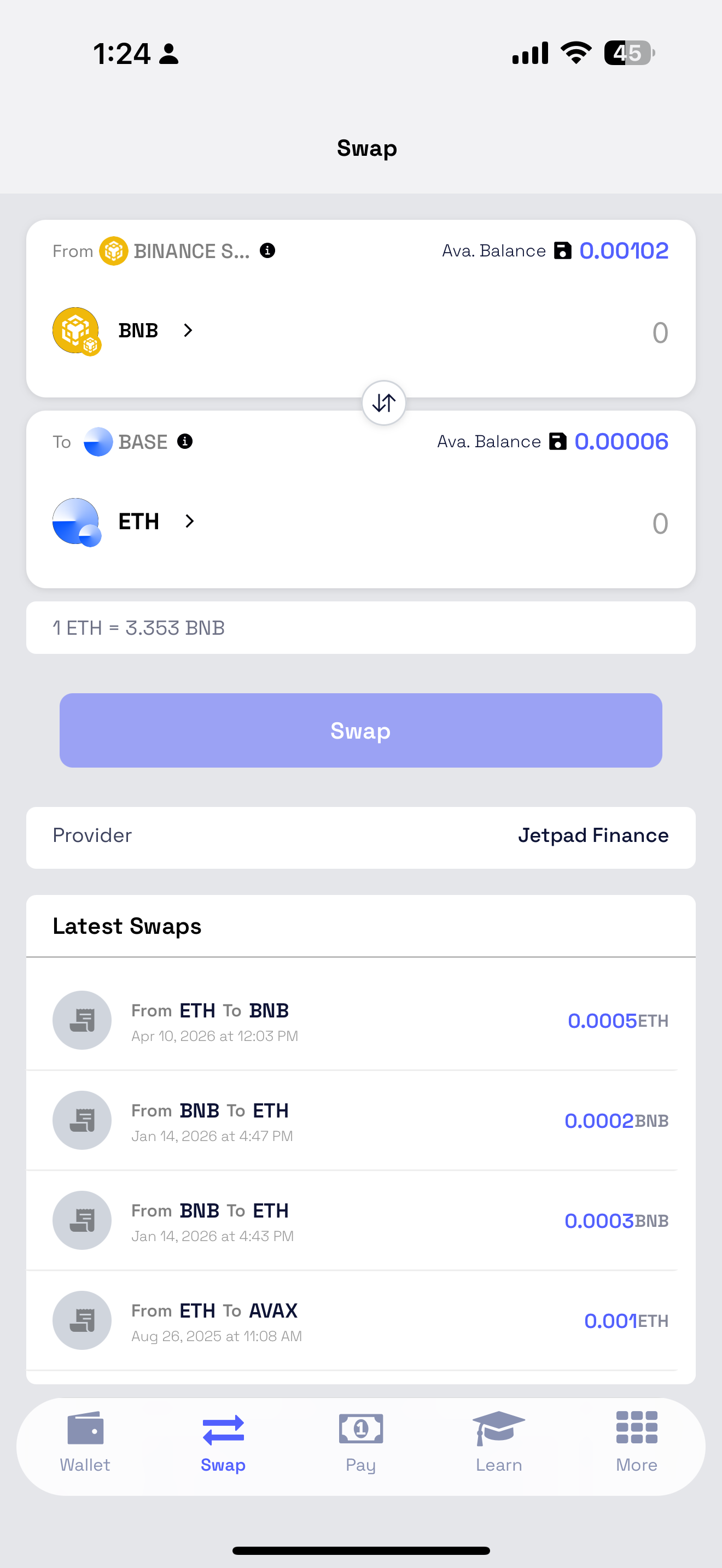 Token swap